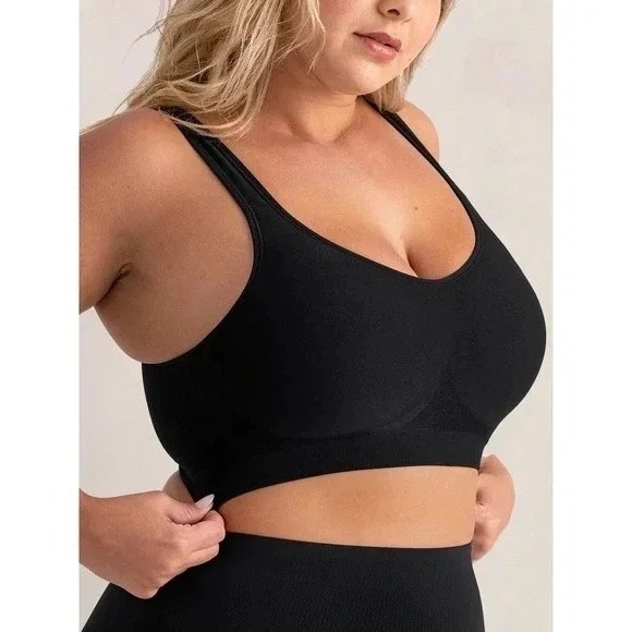 Truekind Daily Comfort Wirefree Shaper Bra Black Womens - Picture 1 of 6